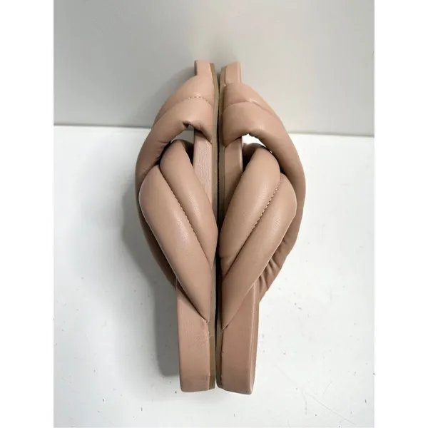 Steve Madden Sandals Womens Size 9 Nude Open Toe Crisscross Slip On‎ Slides - Image 8