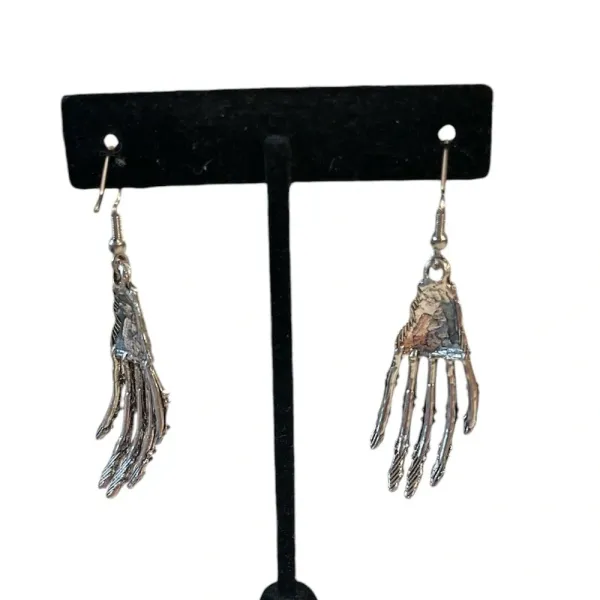 NWT 3 for $20 Silver Skeleton Hands Pierced Drop Earrings‎ “you pick 3” - Image 3