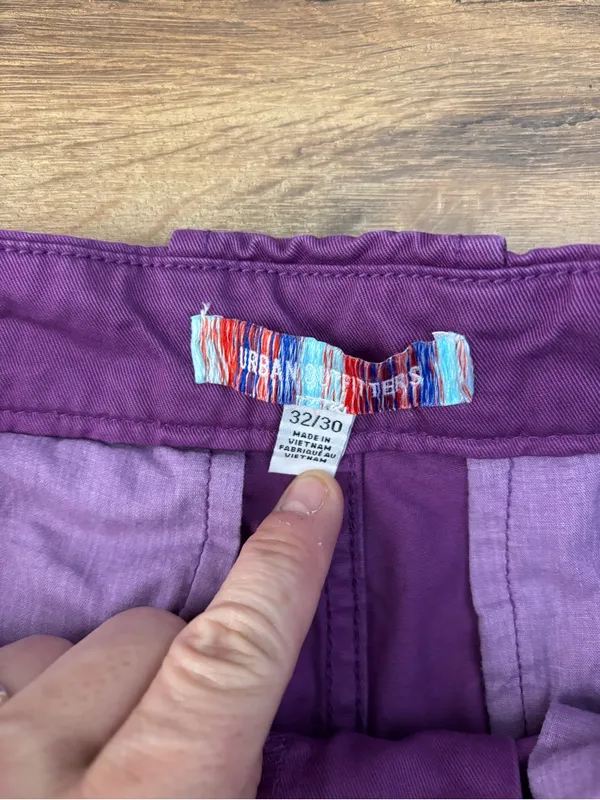 Urban Outfitters Wide Leg Cotton Chino Pant Purple Women’s - Image 3