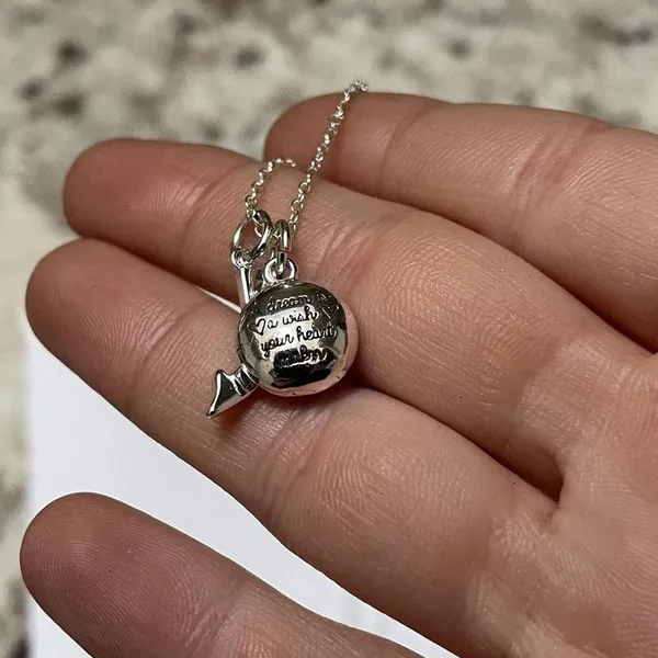 Signed DISNEY Chain Necklace Silver Tone - A Dream Is A Wish Your Heart Makes - Image 10