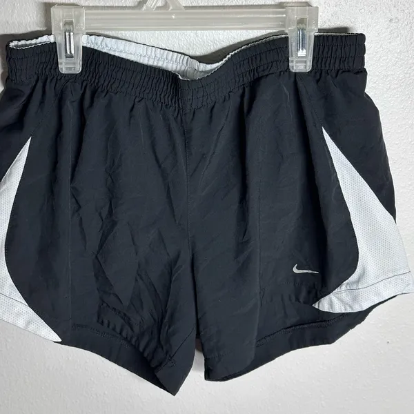 Nike‎ Dri-Fit Women Running Athletic Black/White Shorts size M - Image 4