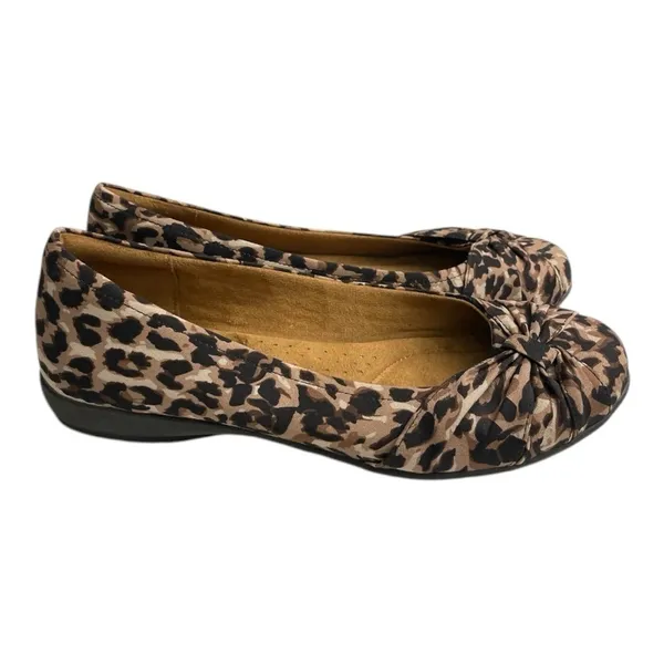 Natural Soul All Thru Comfort Slip Genie Leopard Print Twist Front Flat Sz 9 - Image 4