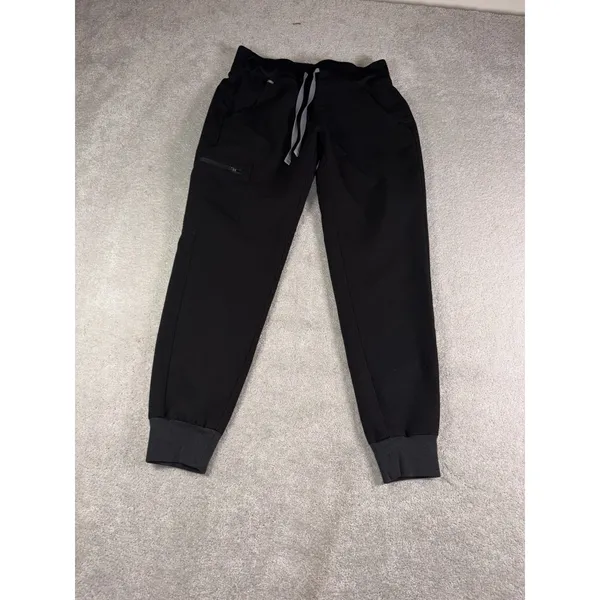 figs zamora jogger scrub pants xs pet Black Mid Rise - Image 3