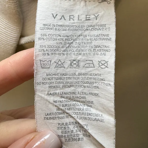 Varley Horton Side Zip Active Sweatshirt Oversized XS Ivory Cream Ribbed Flawed‎ - Image 10