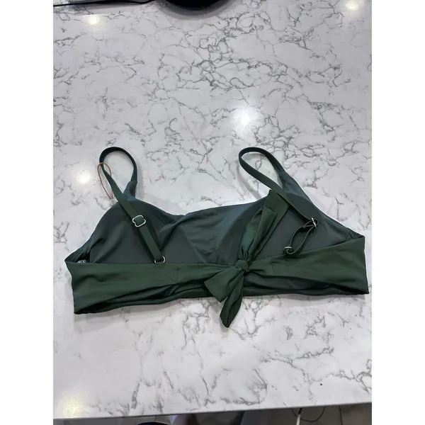 NWOT Quince Palm Green Italian Scoop Neck Bikini Top Size Large - Image 4