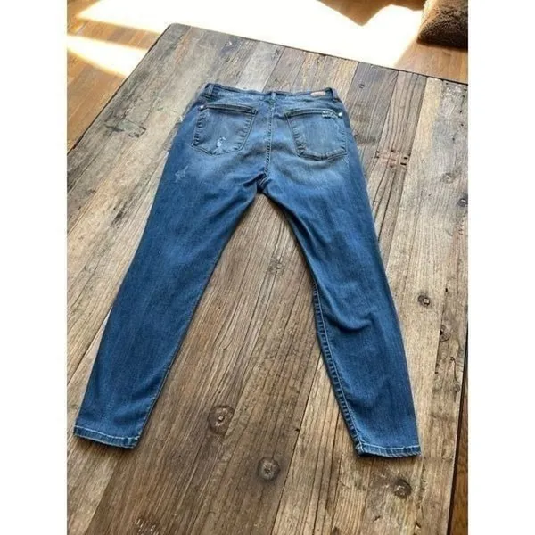 Judy Blue Skinny Fit Leopard Lined Jeans Womens 16W Distressed Stretch‎ Denim - Image 7