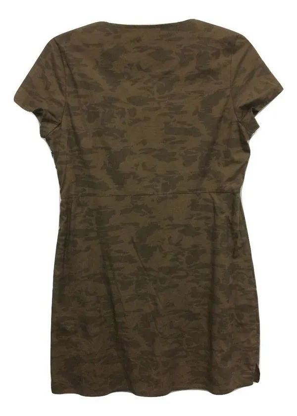 NEW Womens S Anthropologie Sample Camo Camouflage Midi Dress Pockets Tulle Brand - Image 3