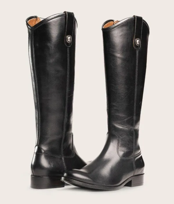 Frye Melissa Button Inside Zip Boots Black Riding Boots Women’s Size 6 - Image 3