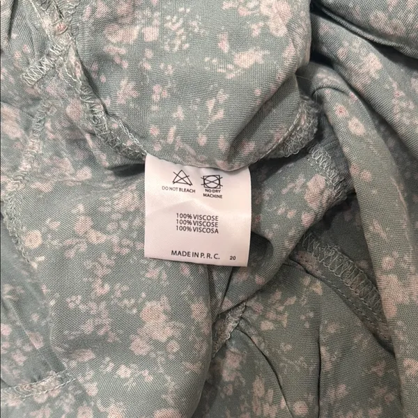 Brandy Melville O/S Sage Green Kenzo Ditsy Floral Ruffle Mini Skirt Drawstring - Image 7