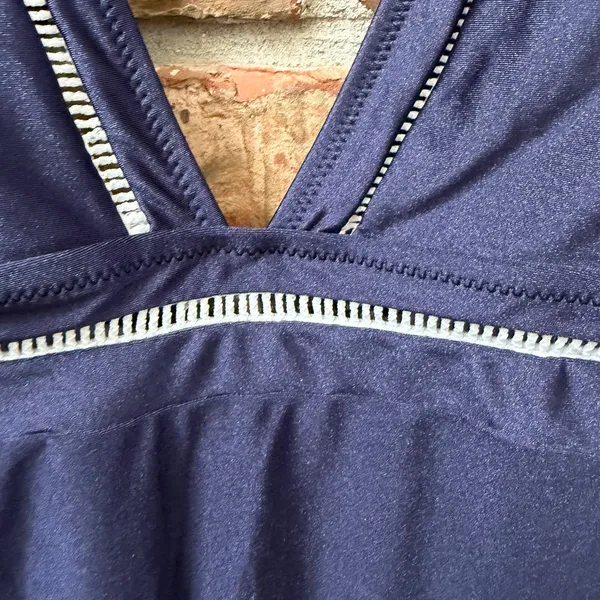 Cupshe Navy Plunge One Piece Swimsuit Swimwear Size Large - Image 2