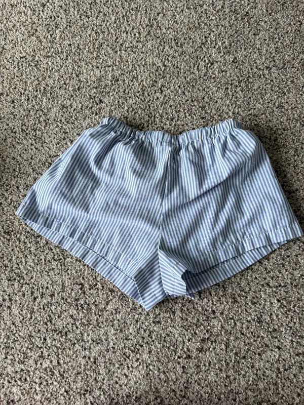 Amazon White and blue striped comfy shorts - Image 2