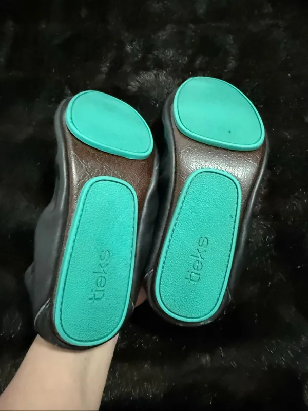 Tieks by Gavrieli Leather Ballet Flats Metallic Gray Women's Size 10 - Image 6
