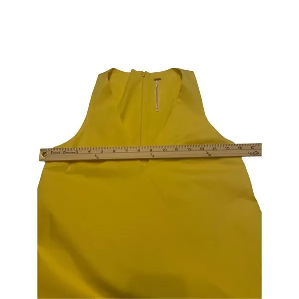 Free People Women’s Canary Yellow Sleeveless V neck Mini Dress Size XS Vacation - Image 4