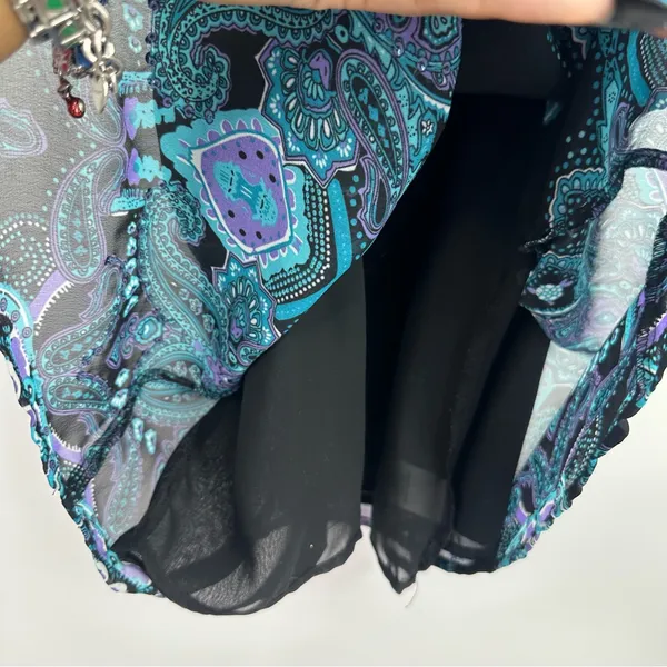 Vintage Y2K Black Paisley Embellished Halter Tank Top Size Small Whimsical Fairy - Image 5