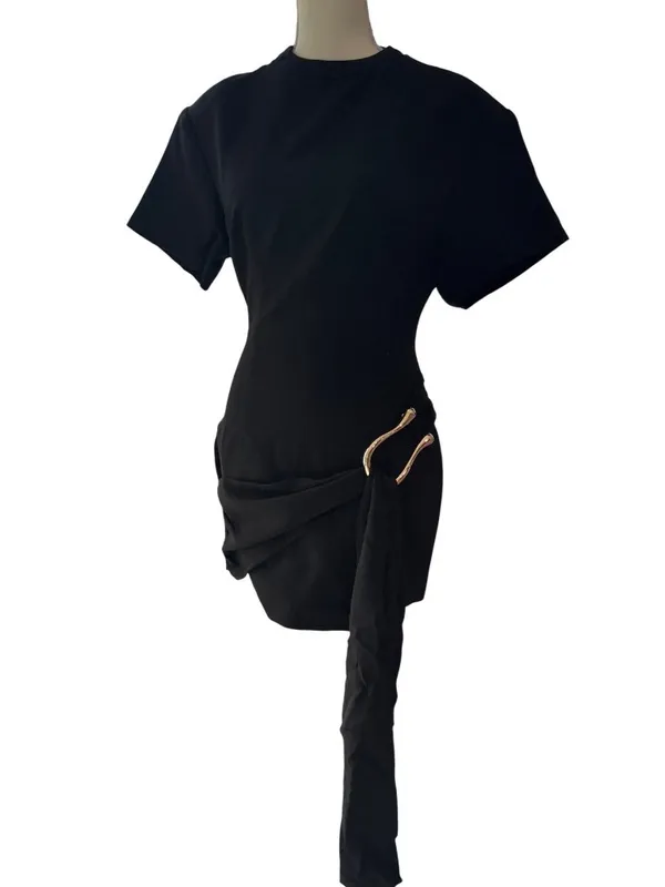 Lioness Martini Mini Dress in Onyx Medium New Womens Tailored Shirtdress - Image 5