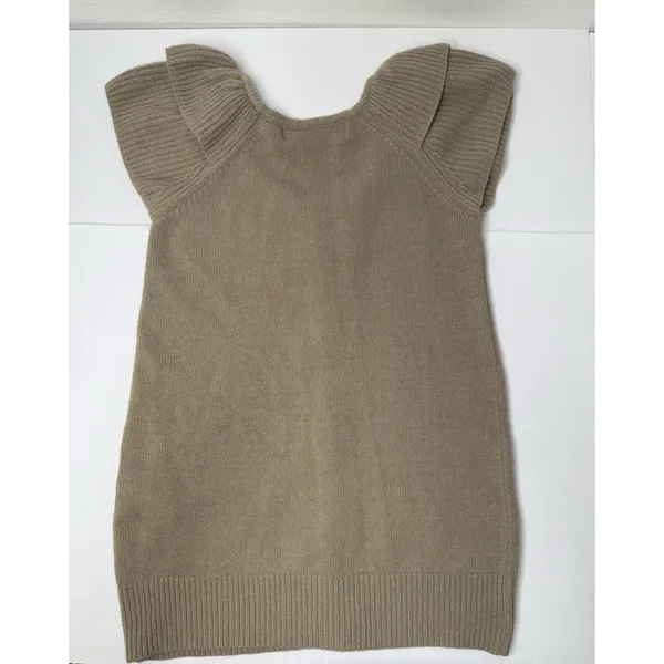 ZARAKNIT Cardigan Ruffle Sleeve Tan Size M Boho Chic Angora Wool Girlhoodcore - Image 10