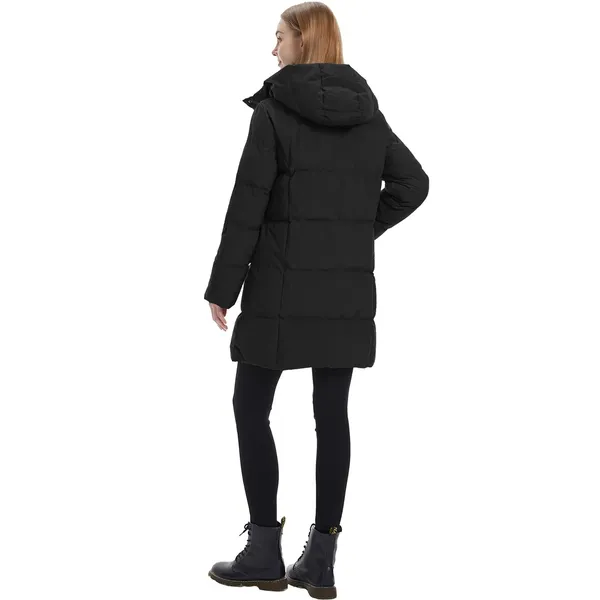 NWT ~ Women's Longer Black Quilted Coat Winter Puffer Jacket & Hood ~ SMALL - Image 5