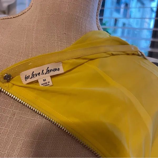 For Love And Lemons Strapless Ruched Yellow Mini Dress - Image 6