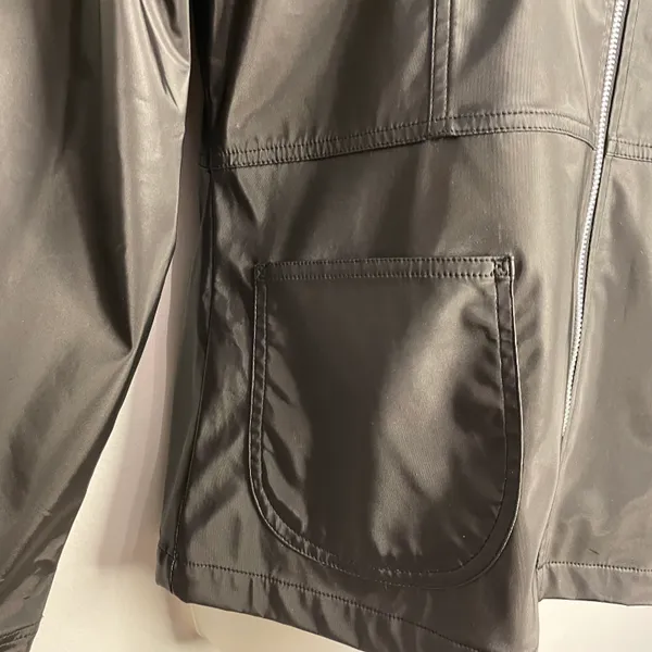 Renee Raquel Black Zipper PU Jacket, Large - Image 5
