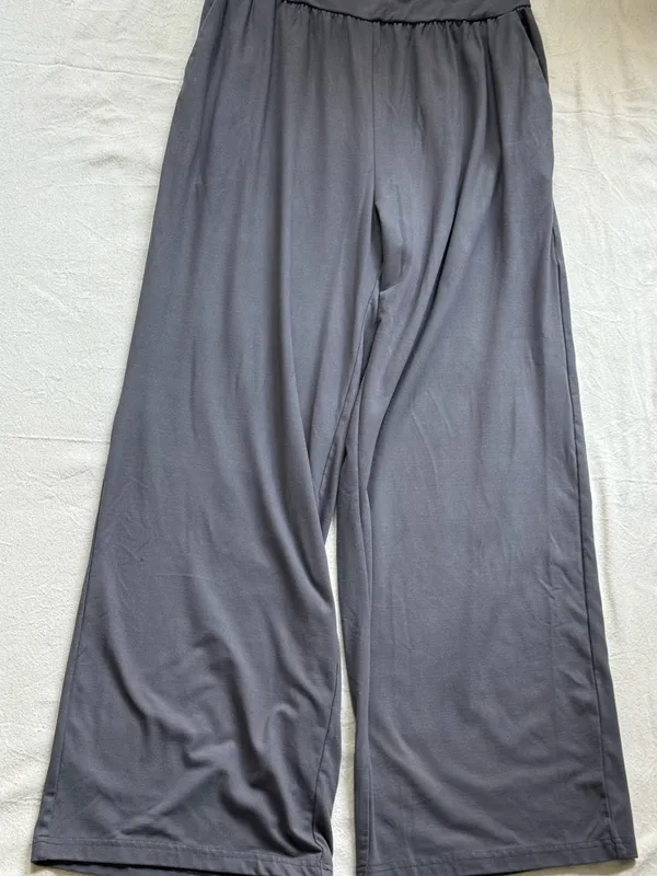 Wide-Leg Lounge Pants in Charcoal — Comfortable Everyday Fit - Image 5