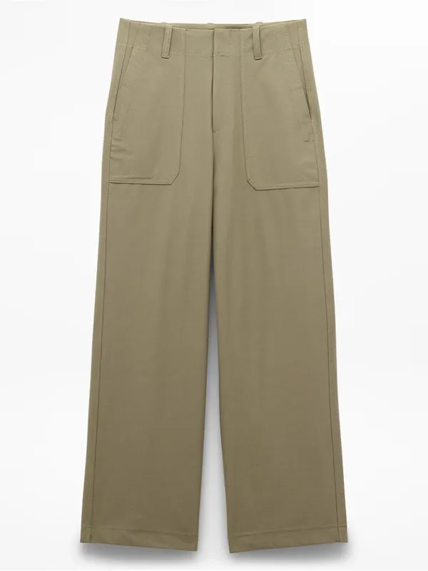 New Athleta 4 Skyline High Rise Wide Leg Pant Perennial Olive Size 4 Regular - Image 6