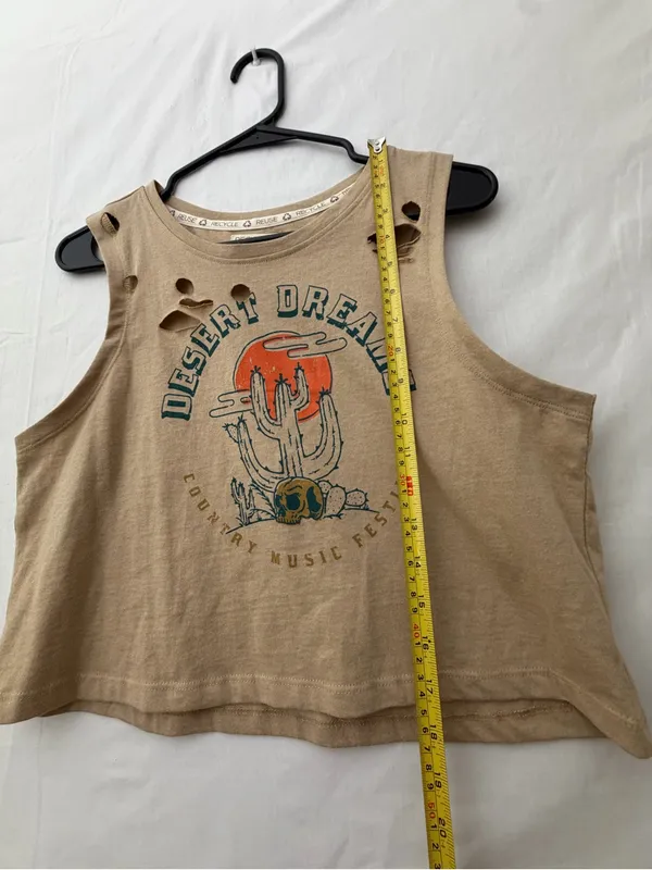 Recycle Threads Desert Dreams Country Music Festival Crop Tank L. NWOT(A724) - Image 5