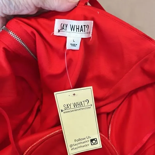 NWT Say what? Red size large zip back adjustable spaghetti strap camisole - Image 8
