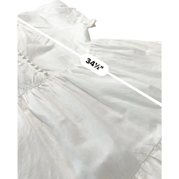 Madewell Women's Medium White Linen Blend Mini Dress Flutter Sleeve Tiered - Image 8