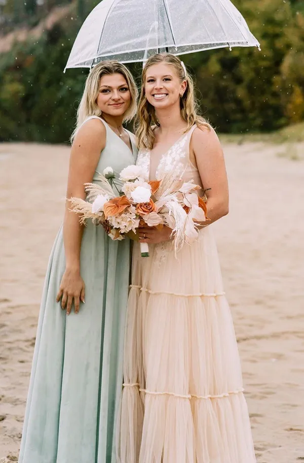 Bridesmaids Dress - Dusty Sage - Image 2