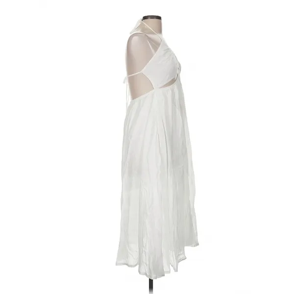 Hello Molly White Soft Breeze Maxi Dress Cut Out Slit Size 8 Boho Vacation - Image 7