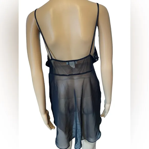 Seductive Wear Cinema Etoile Vintage Black Sheer Whimsygoth Lingerie Slip Top - Image 7