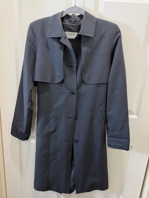 Brooks Brothers Navy Water Resistant Raincoat Trench Coat Storm Flap S - Image 2