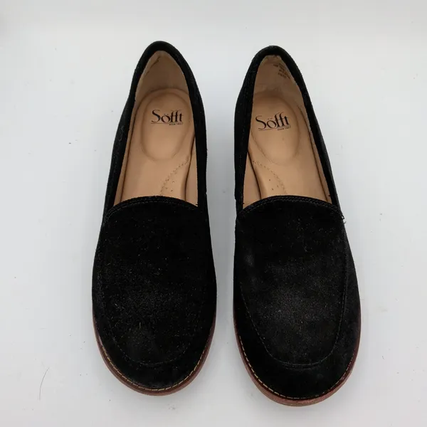 Sofft Napoli Black Suede Leather‎ Slip On Loafers Womens 10M SF0052721 Round Toe - Image 4