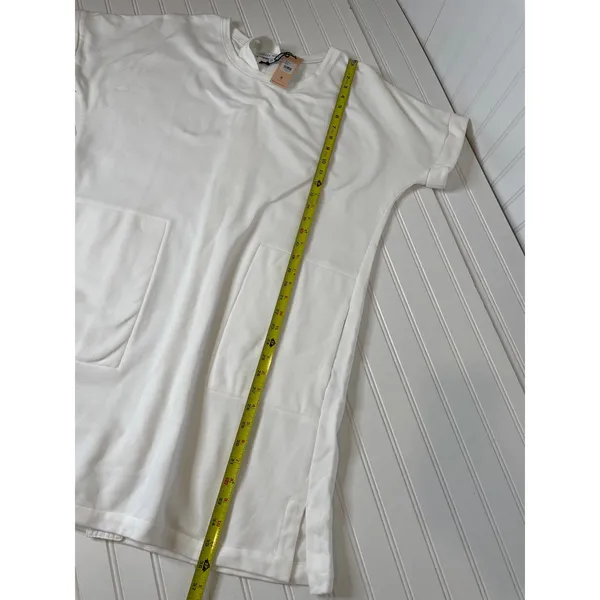 NWT Rebecca Minkoff Iman Dress White Mini French Terry Belted Cotton Size XL - Image 6