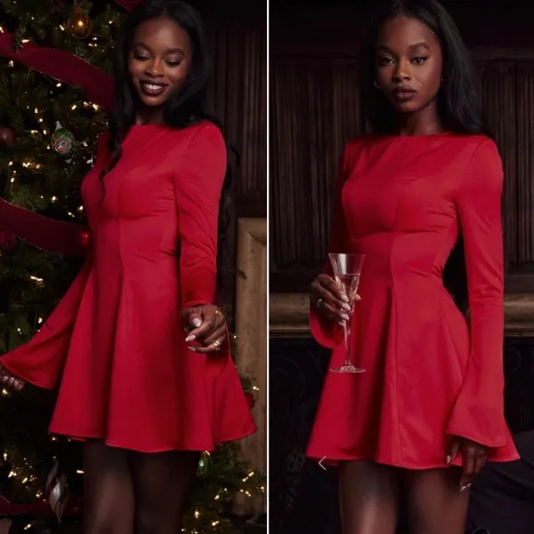 House of CB London Sacha Holiday Mini Dress Red Size Small - Image 2