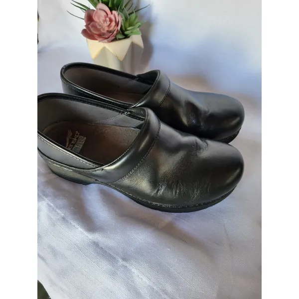 Dansko Professional Clogs Black Leather Size 38 Slip On Shoe Work US 8 .5 - Image 3