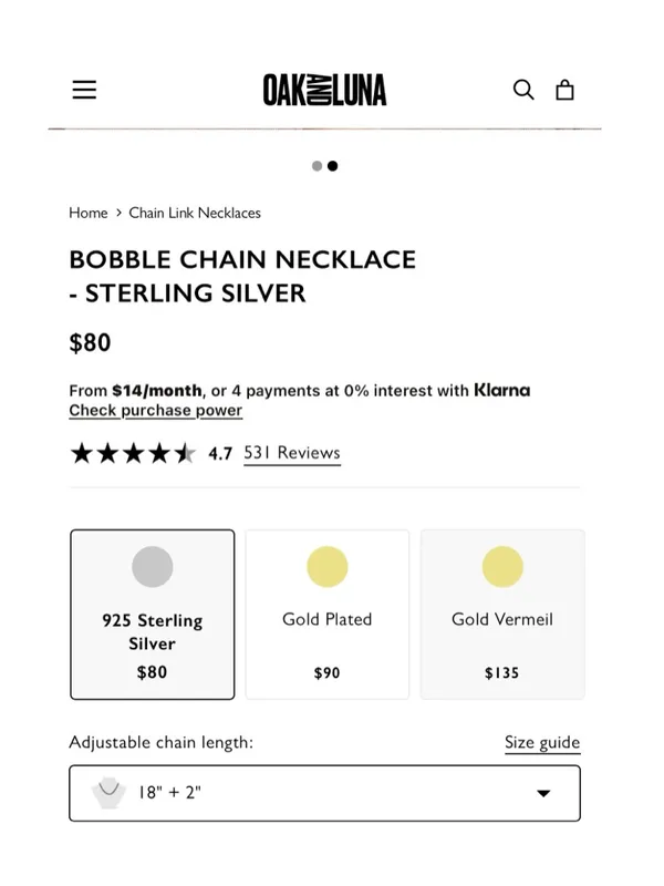Oak And Luna BOBBLE CHAIN NECKLACE 925 STERLING SILVER - Image 4