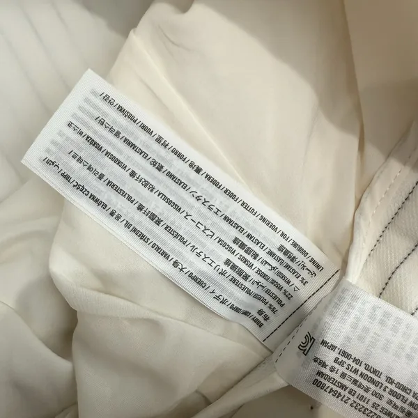 NWT Abercrombie & Fitch Ultra High Rise Wide Leg Pinstripe Pants White 22‎ Short - Image 5
