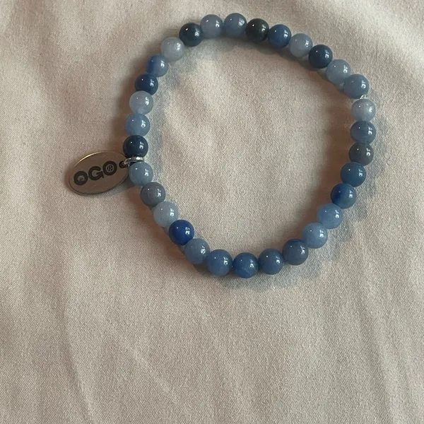 Blue Beaded Bracelet with Inspirational Charm Be Intentional - Image 2