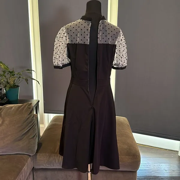Women’s Black with Polka Dot Dress 1950’s Retro Style Size L NEW - Image 8