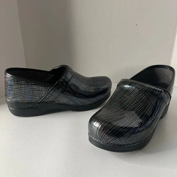 Dansko Professional Womens Clogs Shoes Sz 42 US 11 Black Plaid Comfort Nurse - Image 13