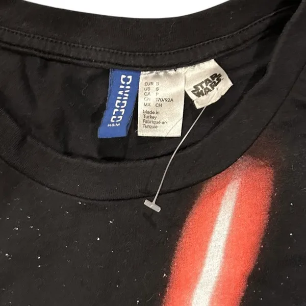 Divided Star Wars Graphic T- Shirt Small Black Cotton Luke Darth Vader Movie - Image 7