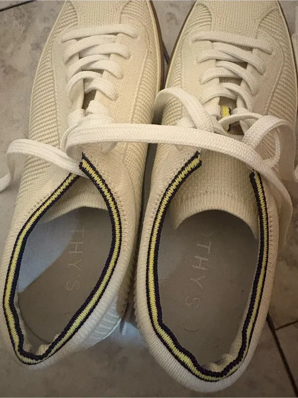 Rothy’s The Lace Up Knit Sneakers in Cream - Image 6