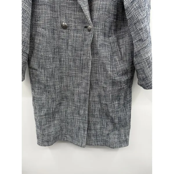 Veronica‎ Beard Fiona Coat Women's Medium Blue Multi Plaid Long Wool Blend Fall - Image 5