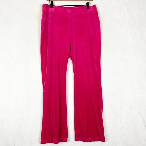 Juicy Couture Big Bling Velour Track Pants Size Large Pink Y2K - Image 2