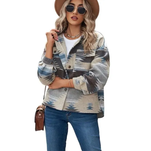 New Womens Texas Girl Boutique Sierra Sky Southwest Inspo Print Shacket - Sz S - Image 3