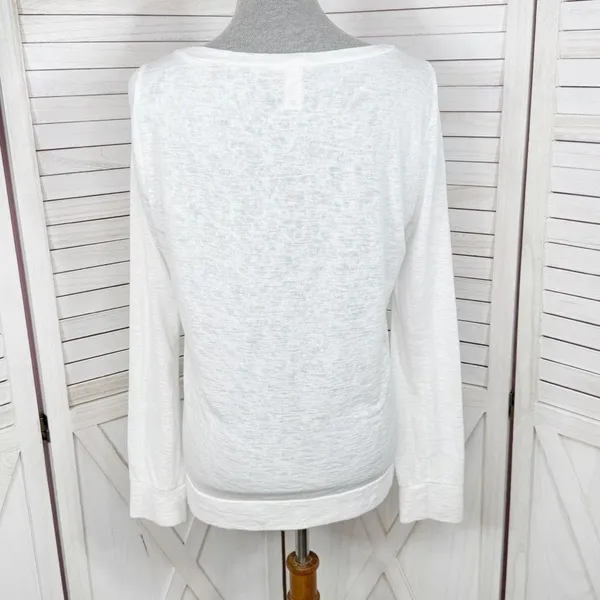 Victoria’s Secret Bombshell Burnout Slub Knit Long Sleeve Tee Shirt White‎ Small - Image 5