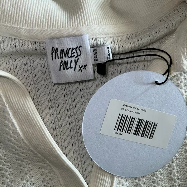 Princess Polly Stephany Knit Top in White Size 4 New with tag - Image 7