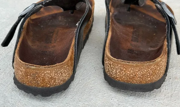 Birkenstock Ramses Black Leather Thong Sandals Sz 38 Flip Flop Gizeh Style - Image 4