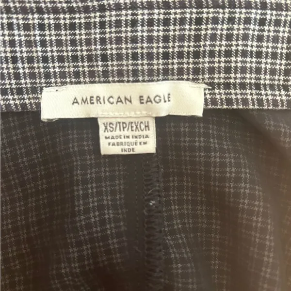 American Eagle Micro Check Mini Skirt Size XS Black White - Image 2